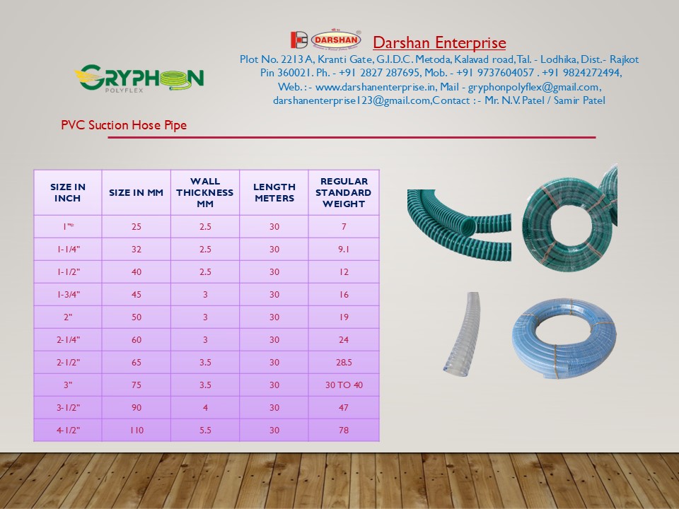 Pvc suction hose pipe